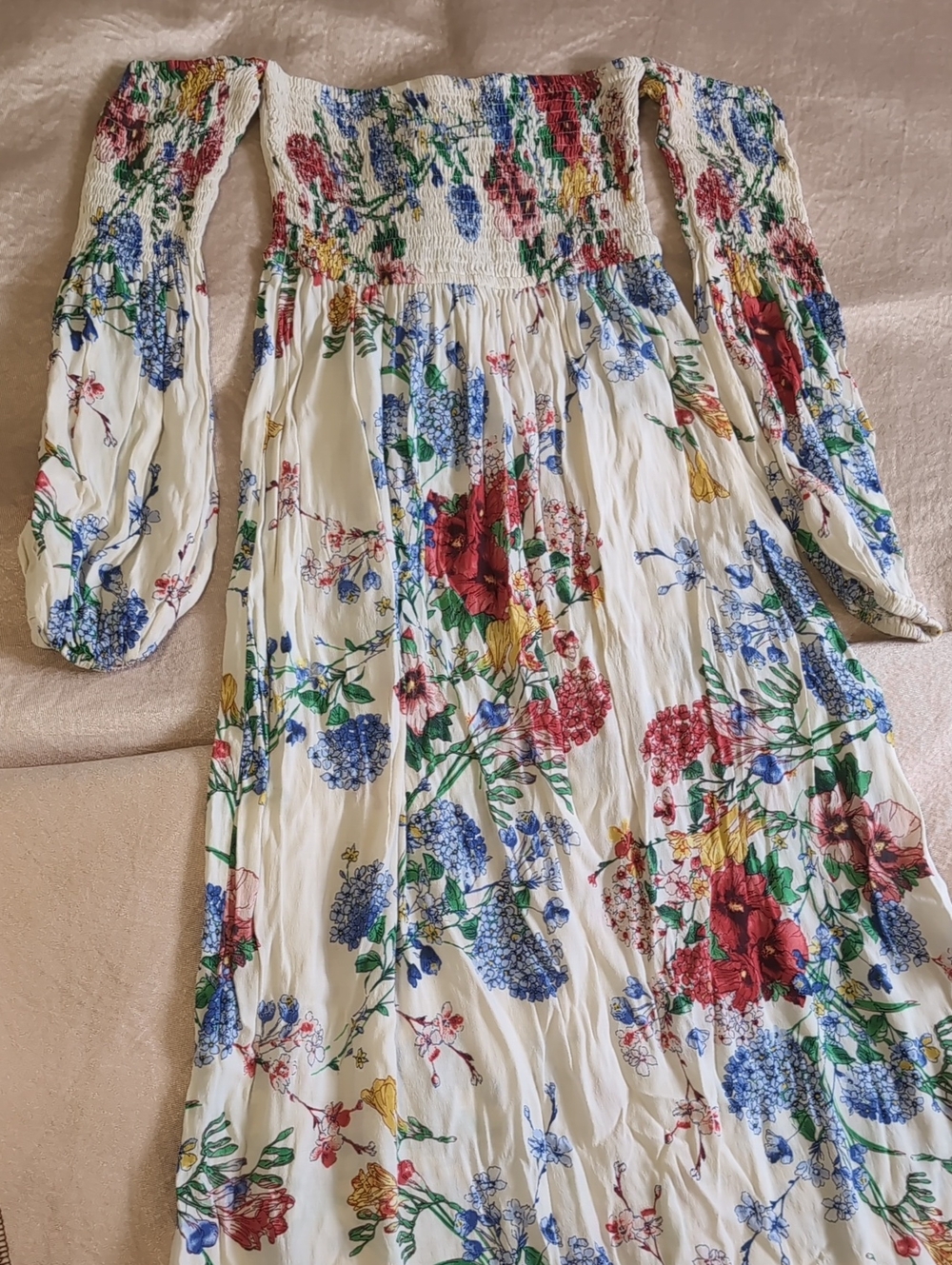 Zara Off-Shoulder Floral Print Maxi Dress🌺